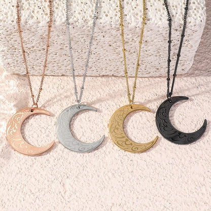 Men And Women Simple Arabic Moon Necklace