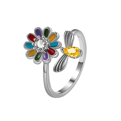 Bee Honey Picking Spinning Ring Women