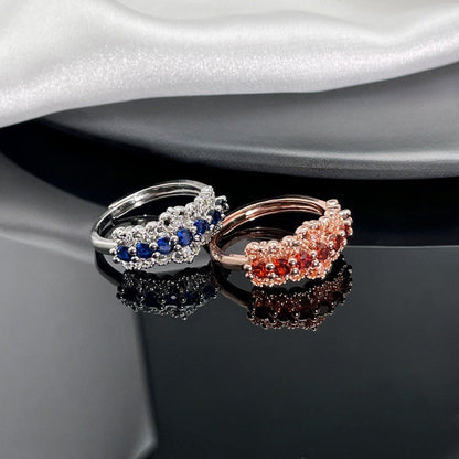 Retro Gang Drill Colored Gems Ring Fashion